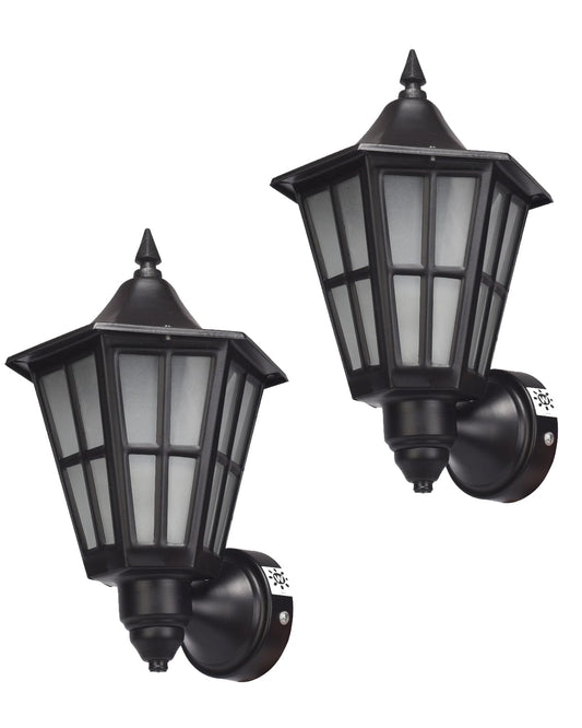 Outdoor Wall Light Lamp - Elegant Metal Design in Black with White Glass - B22 Holder