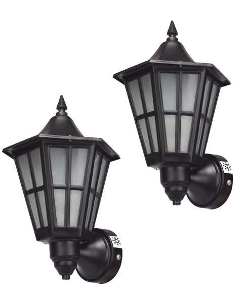 Outdoor Wall Light Lamp - Elegant Metal Design in Black with White Glass - B22 Holder