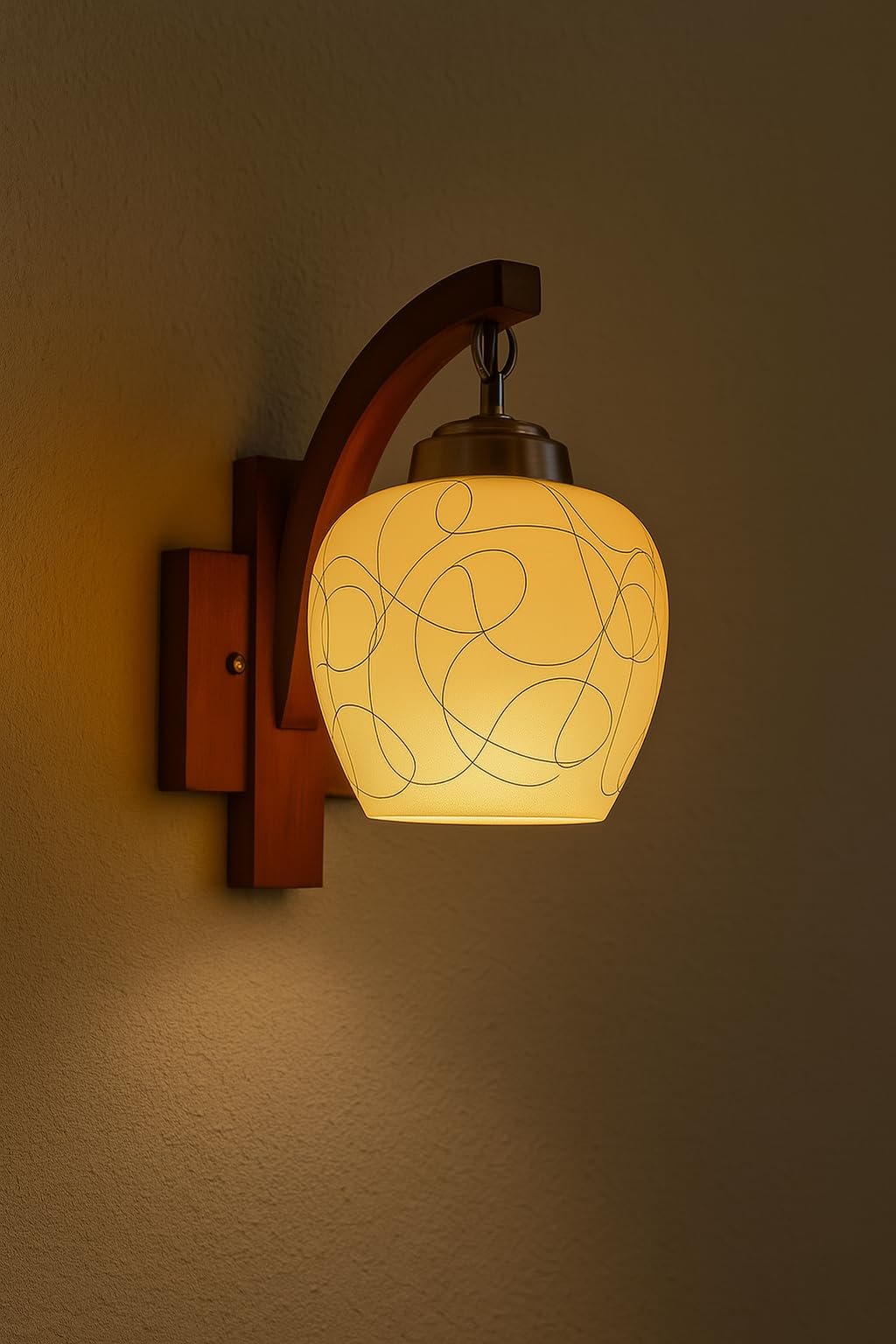 Modern Wall Lamp with Rustic Touch - Black & White - Indoor Decorative Light - E27 Fitting