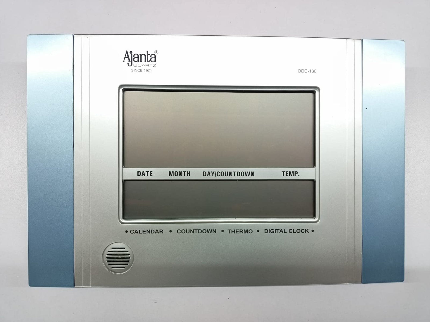 Ajanta Digital Alarm Wall Clock - Abstract Rectangle Design, Navy Blue, 29 cm x 19 cm x 2.5 cm