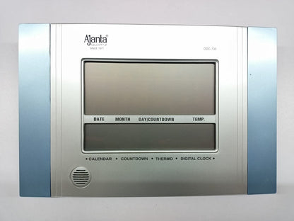 Ajanta Digital Alarm Wall Clock - Abstract Rectangle Design, Navy Blue, 29 cm x 19 cm x 2.5 cm