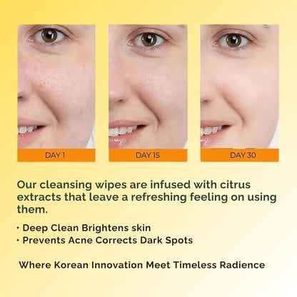 Kojic Acid Turmeric Cleansing Pads with Lemon & Chamomile - 60PCS
