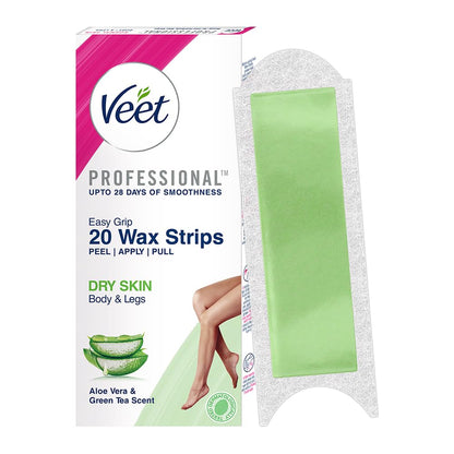 Instant Waxing Kit for Dry Skin, 20 Strips | Cold Gel Wax