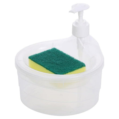 Kitchen Soap Dispenser 2 in 1 - Dual-Sided Design - White - 15 x 16 x 17 CM