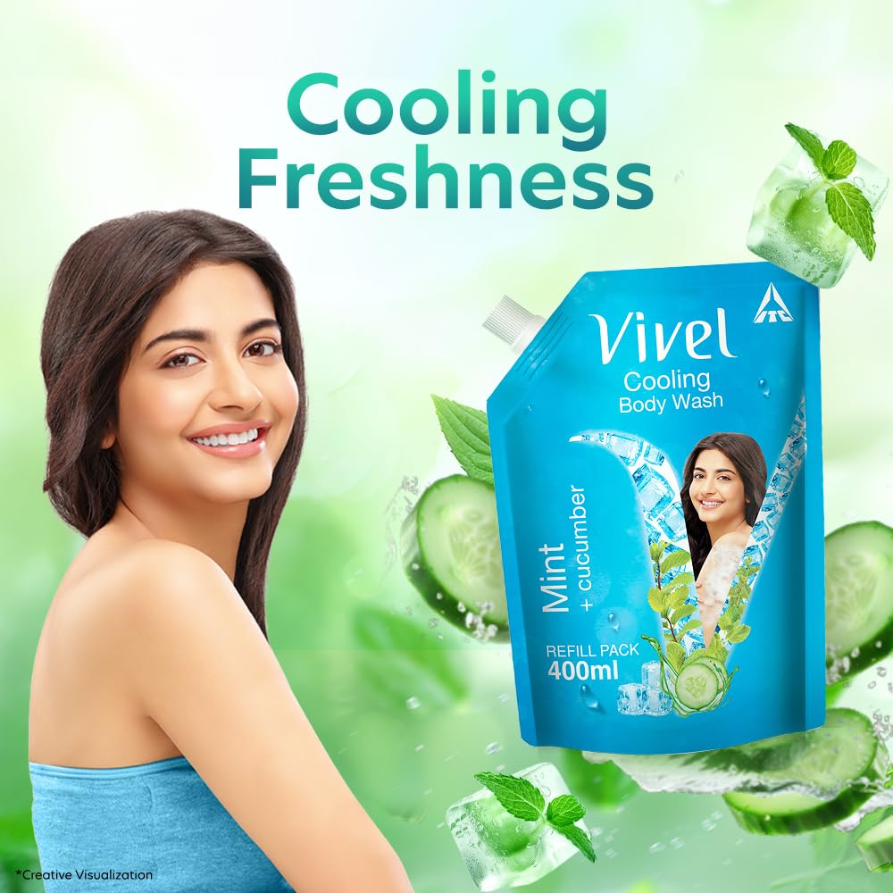 Cooling Mint & Cucumber Body Wash - 400 ml Refill Pouch