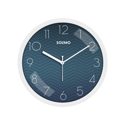 Analog Wall Clock with Silent Movement, 11 Inch, White and Blue, Plastic