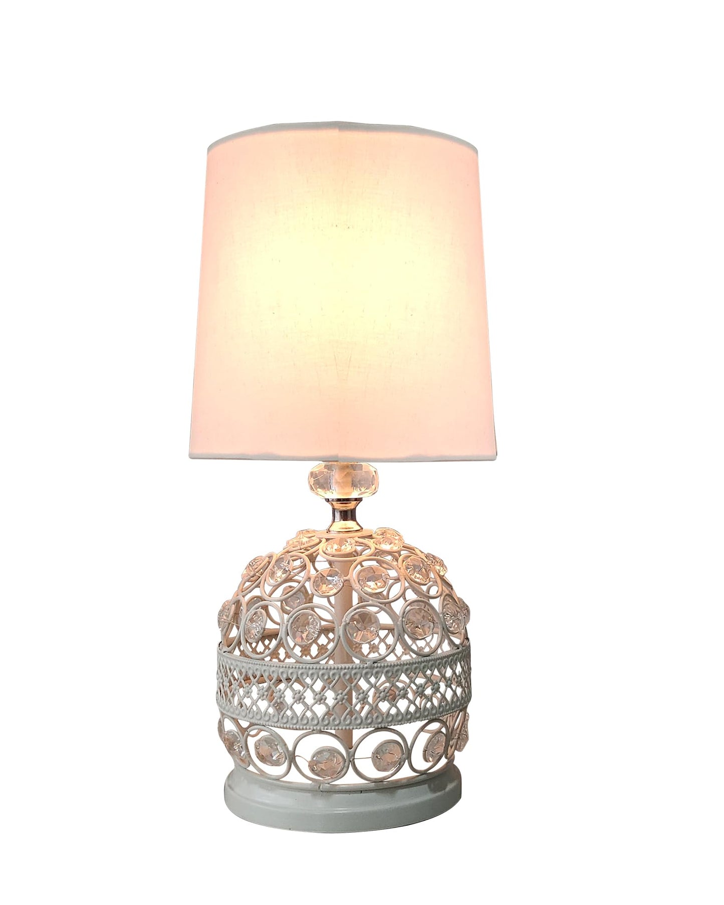 Table Lamp Modern Minimalist White Fabric Shade 15x15x34cm