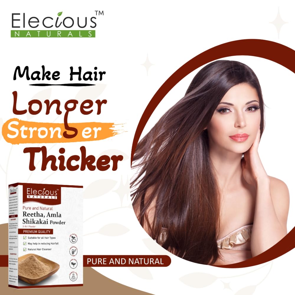 Natural Amla, Reetha, Shikakai Powder for Hair Care - 100% Pure