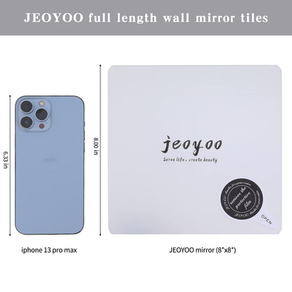 Full Length Wall Mirror - Modern Shatterproof Acrylic - Silver - 8x8 inches - Rectangular Design