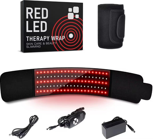 Red Light Therapy Belt Wrap with Timer, 660nm & 850nm, 315 LEDs, Adjustable Size for Back and Muscles
