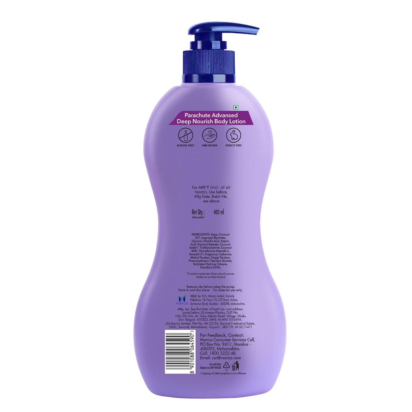 Deep Nourish Body Lotion for Dry Skin, 400ml, Coconut Milk