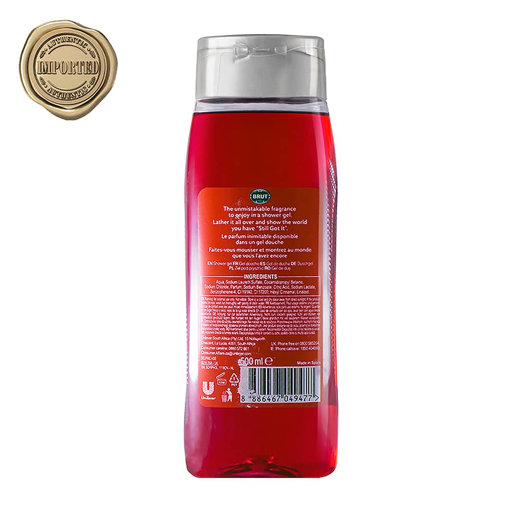 Brut Attraction All-in-One Shower Gel for Men - 500ml