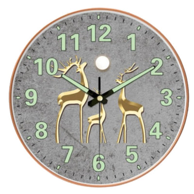 Silent 12-Inch Wall Clock with Glow in the Dark Numbers - Battery Operated, Non-Ticking, Modern Design