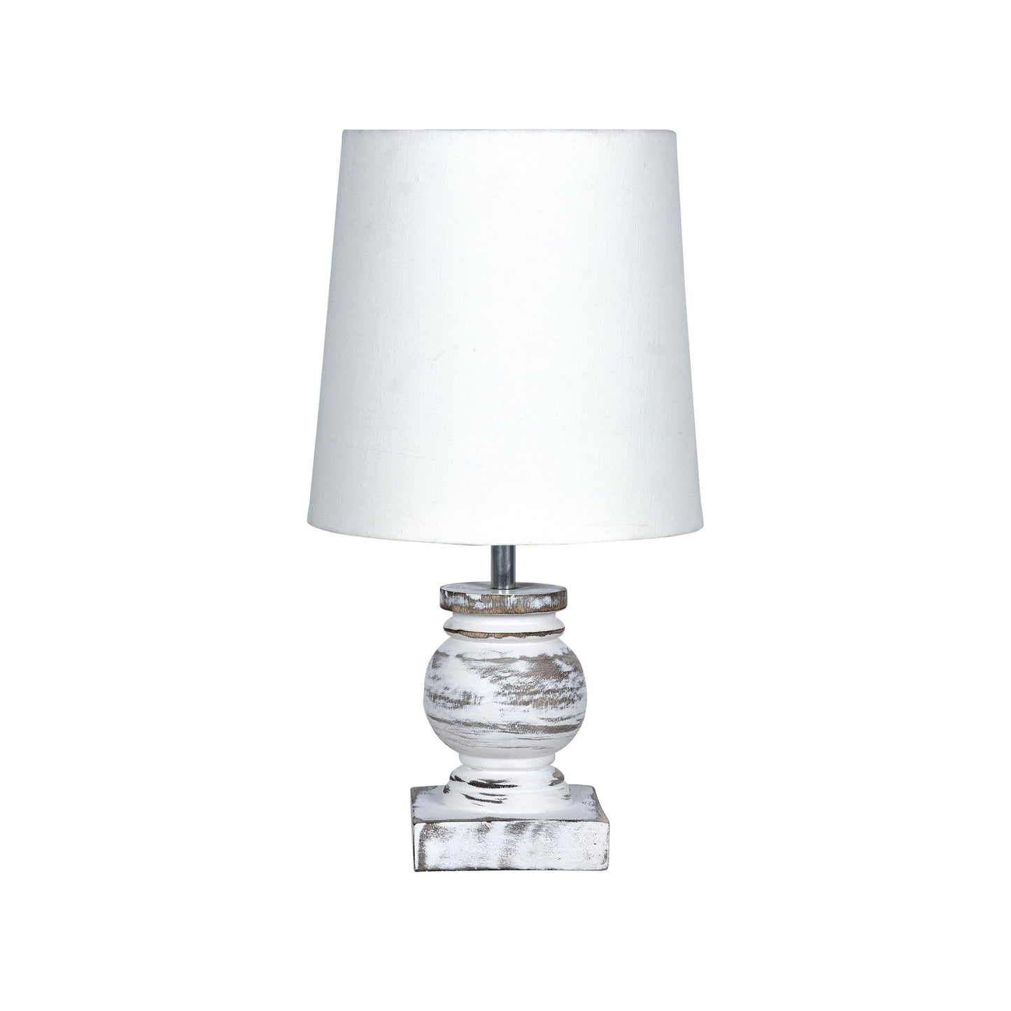 Table Lamp Rustic Design Wood Grain White 15x15x33cm