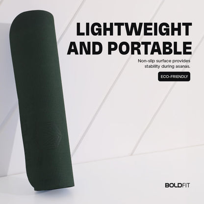 Durable Anti-Slip Yoga Mat - 4mm Thick, 6ft x 2ft, Green
