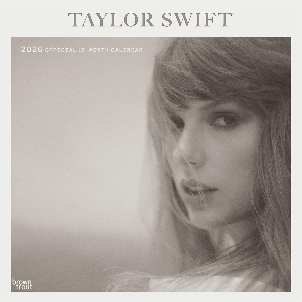 Taylor Swift OFFICIAL | 2026 12 x 24 Inch (Hanging) Monthly Square Wall Calendar | Plastic-Free | BrownTrout | Music Pop Singer Songwriter Celebrity 
