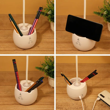 Dimmable LED Desk Lamp with Dual Touch Sensor, Flexible Gooseneck, White