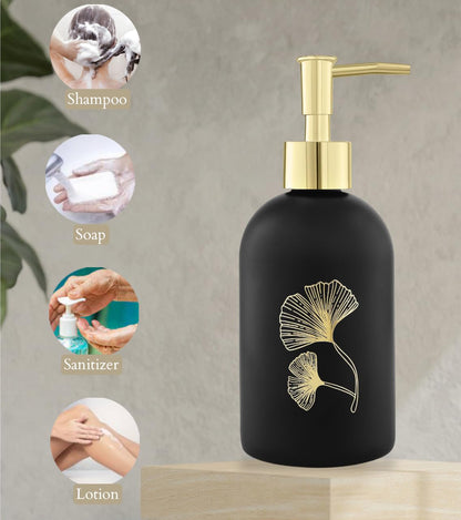Ceramic Soap Dispenser with Marble Finish - 400 ml - Black