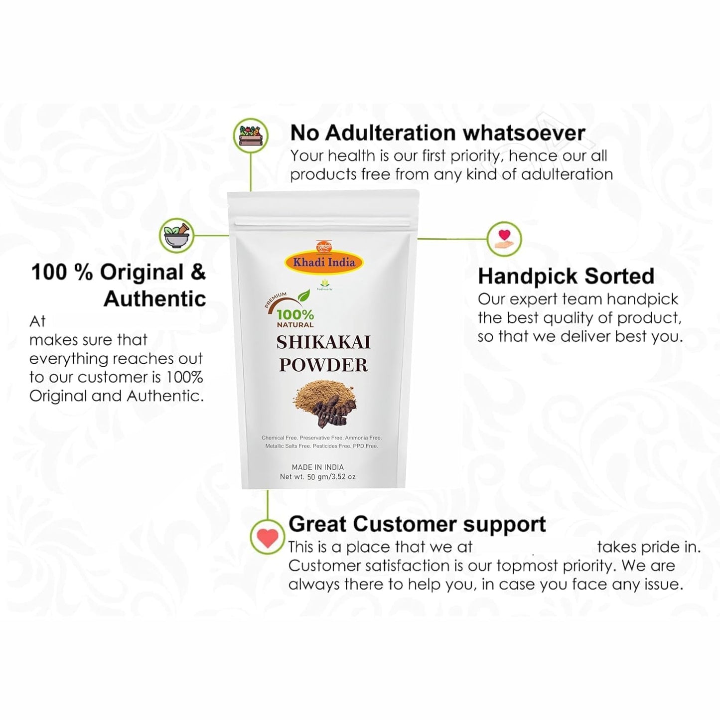 Natural Amla, Reetha & Shikakai Hair Care Powder - 300G