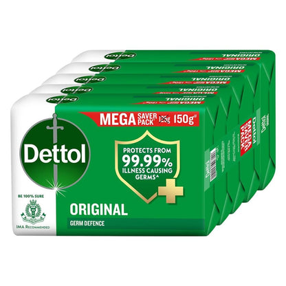 Germ Protection Bathing Soap Bar 750g, Pack of 5, Kills 99.99% Germs
