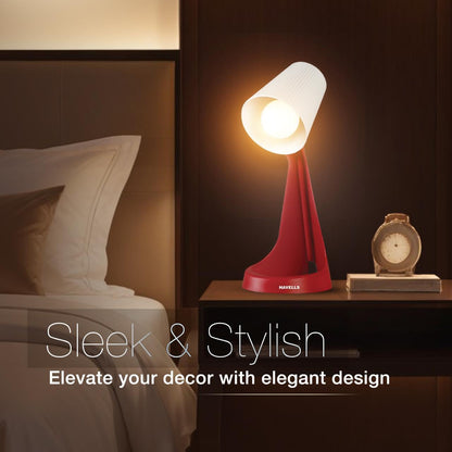 Table Lamp with Dual-Tone Finish Red & White - LED Compatible - ABS Material - 1.5m Cord