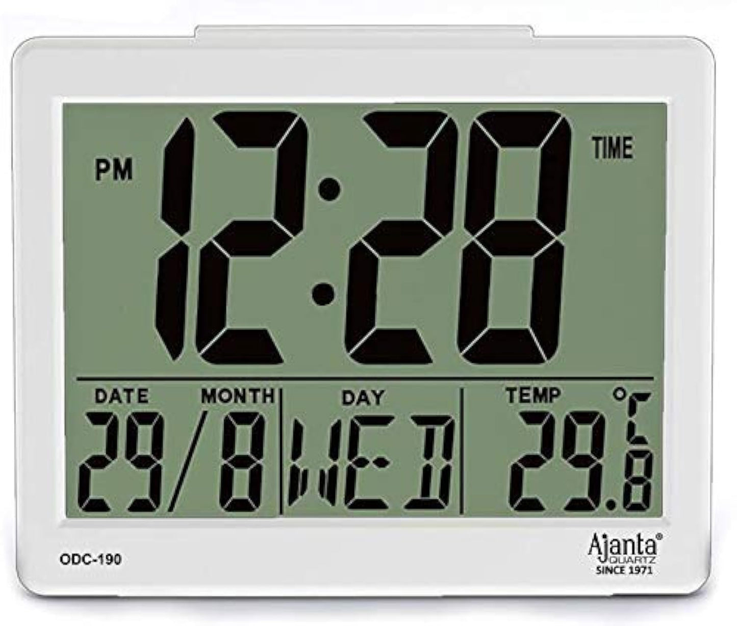 Digital Alarm Clock with Timer Function, 8 x 7 x 3.5 cm, White Plastic