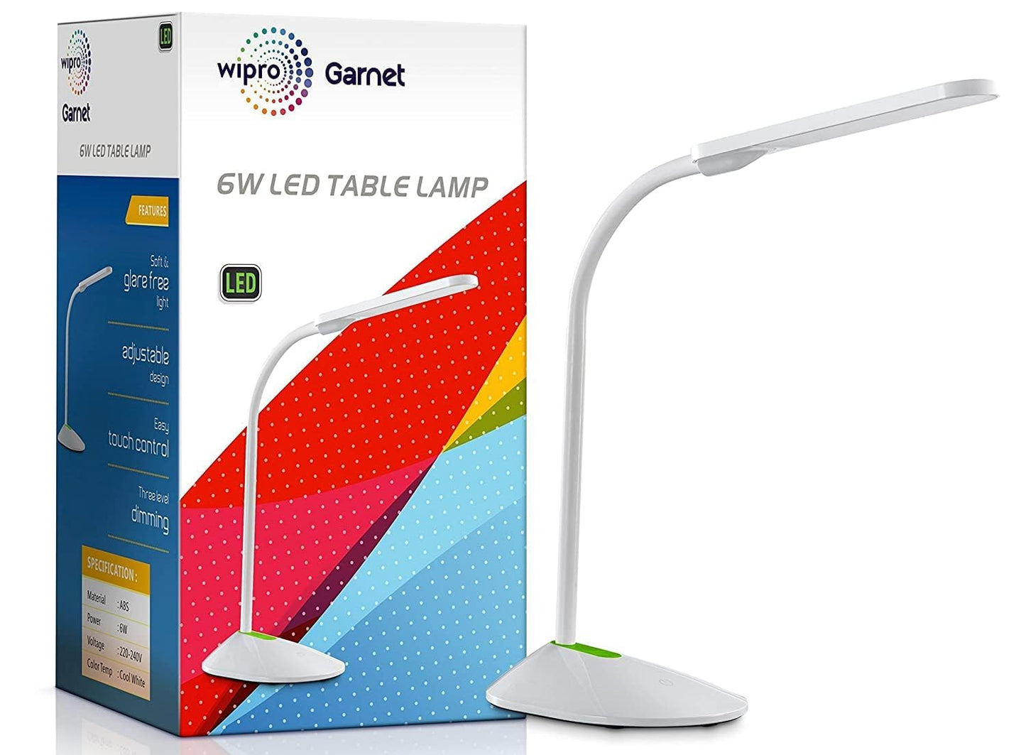 LED Table Lamp with Dimming & Color Changing - 6W, Adjustable Angle, Modern Design, Cool Day Light/Neutral White/Warm White