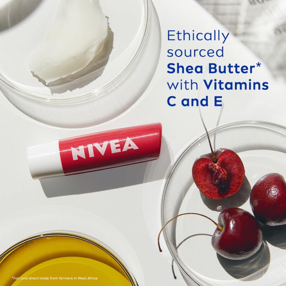 NIVEA Cherry Shine Lip Balm 4.8g - Moisturizing Gloss Finish