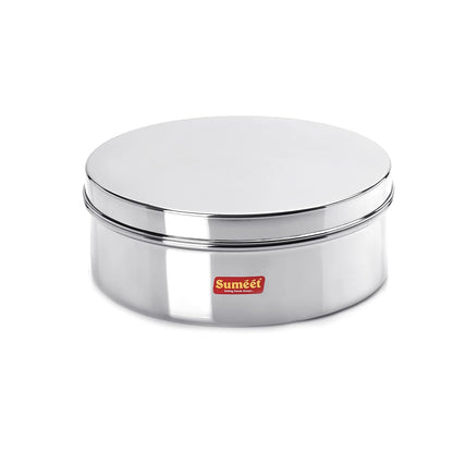 Sumeet Stainless Steel Flat Canister/Storage Container (1.2Ltr) (17Cm)