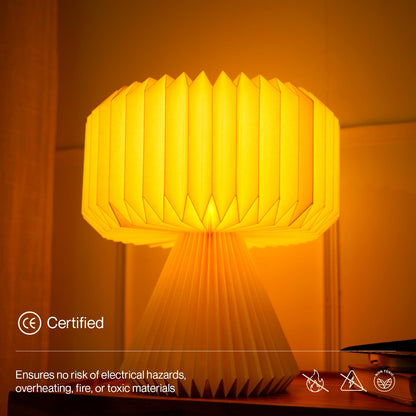 Table Lamp Origami Design Laminated Paper 32 cm Tall Dust and Water Resistant