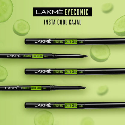Glossy Kajal Pencil, Black, 0.35g - Insta Cool Effect
