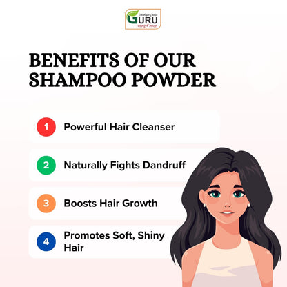 Natural Herbal Shampoo Powder with Amla, Reetha & Bhringraj - 230 gm