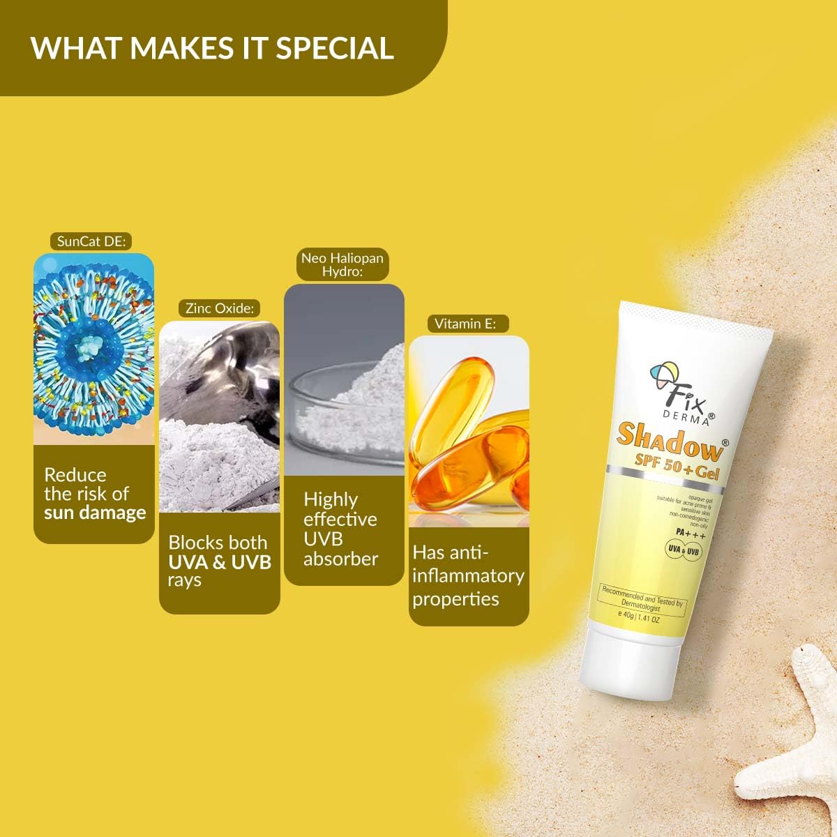 Sunscreen SPF 50+ PA+++ Gel UVA/UVB Protection Unisex 40g