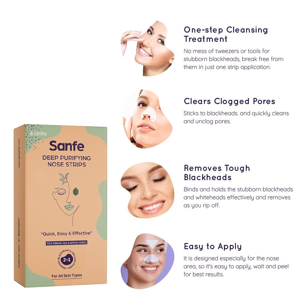 Deep Purifying Nose Strips with Green Tea & Witch Hazel, 6-Pack