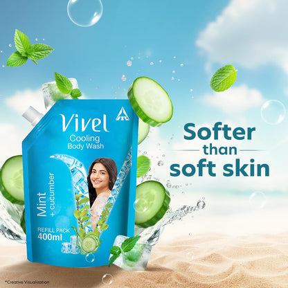 Cooling Mint & Cucumber Body Wash - 400 ml Refill Pouch