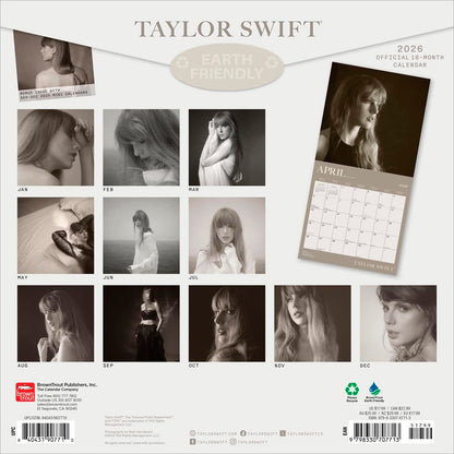 Taylor Swift OFFICIAL | 2026 12 x 24 Inch (Hanging) Monthly Square Wall Calendar | Plastic-Free | BrownTrout | Music Pop Singer Songwriter Celebrity 