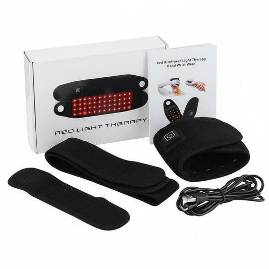 Red Light Therapy Wristband with Smart Timer, 660nm & 850nm Dual Spectrum, 48 LEDs, USB Powered, Adjustable Fit