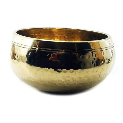 Singing Bowl with Mantras - Brass - Brown-Gold - 2.5 Inch x 4 Inch