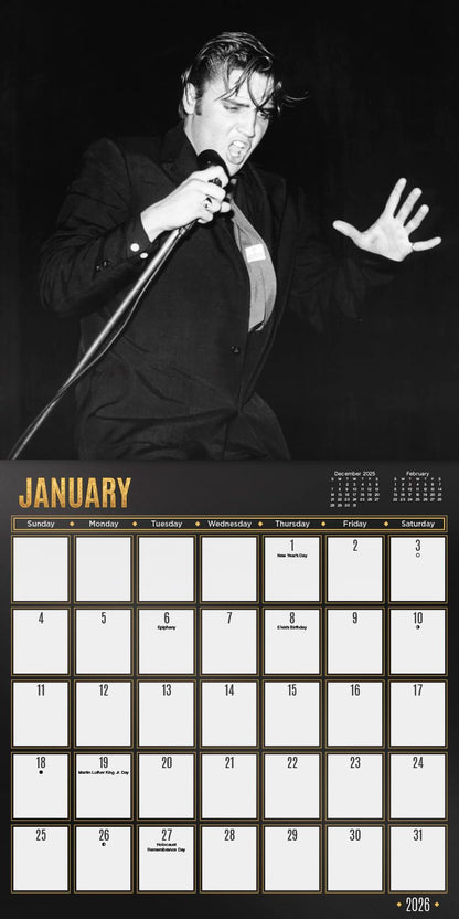 2026 Elvis Presley Wall Calendar