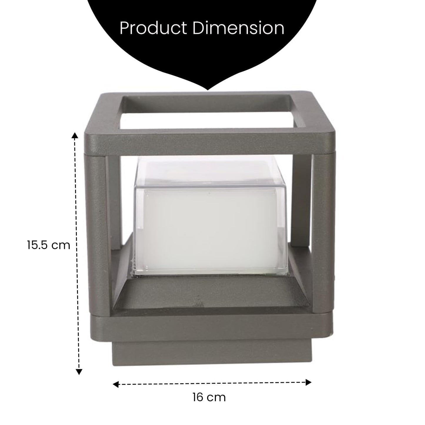 LED Gate Light 12W Warm White Waterproof Aluminium Outdoor Pillar Lamp