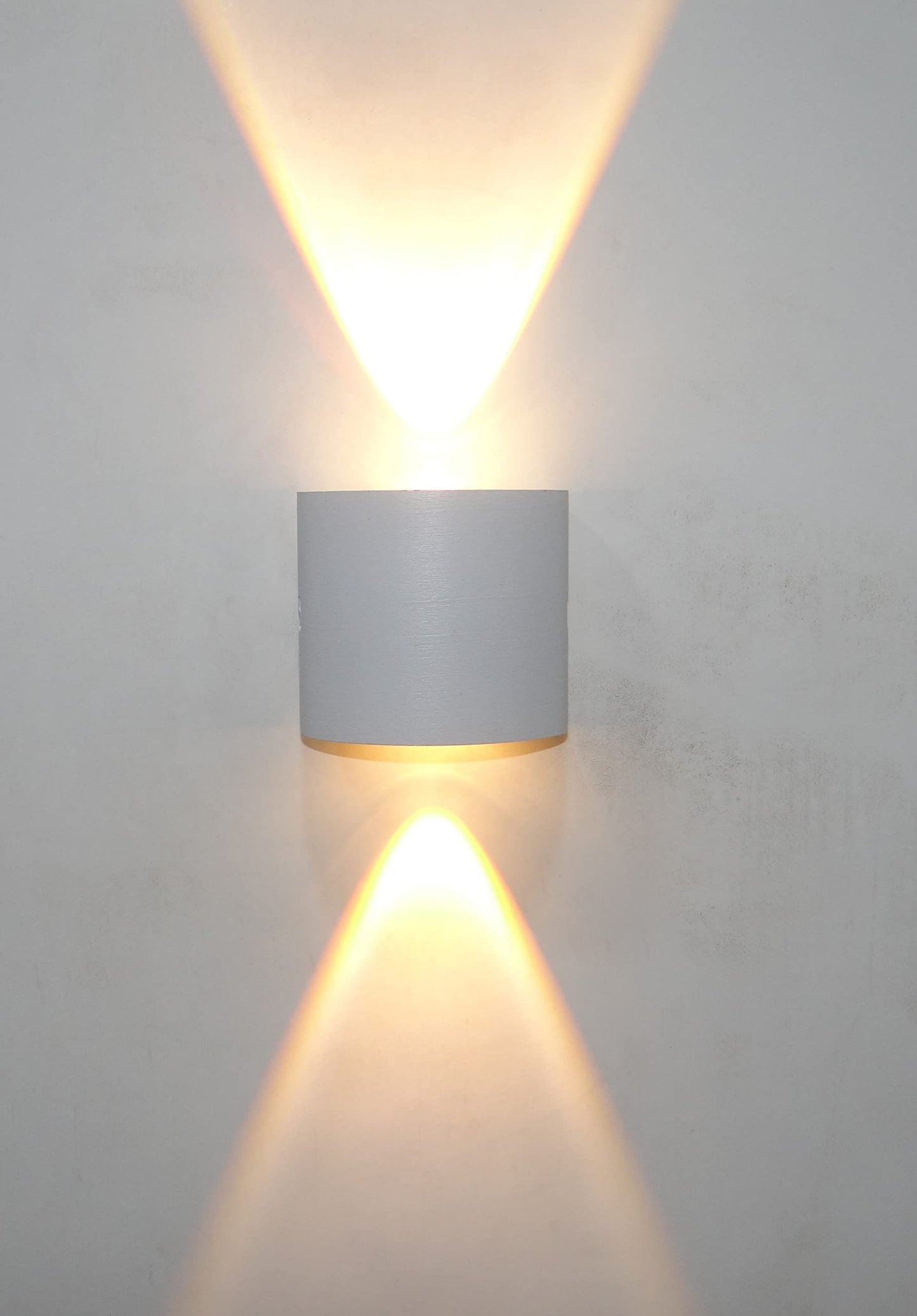LED Wall Light Up Down Modern Design Shockproof Aluminium White Body Warm White 3+3
