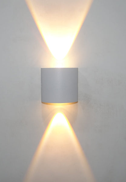 LED Wall Light Up Down Modern Design Shockproof Aluminium White Body Warm White 3+3