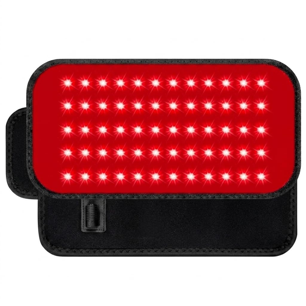 Red Light Therapy Belt with Timer, 60 LEDs, 660nm & 850nm for Back, 5.7x12.4 inches, Portable Design