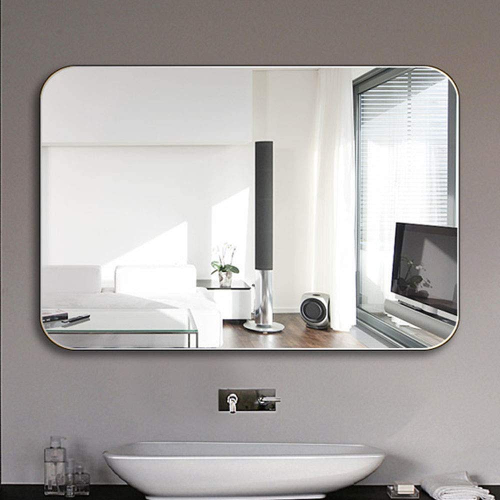 Frameless Beveled Edge Mirror Silver 18 x 24 Inch (45 x 60 cm) Wall Mounted