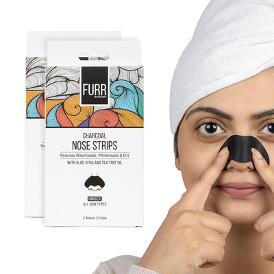 Charcoal Nose Strips with Aloe & Tea Tree Oil - Pack of 6