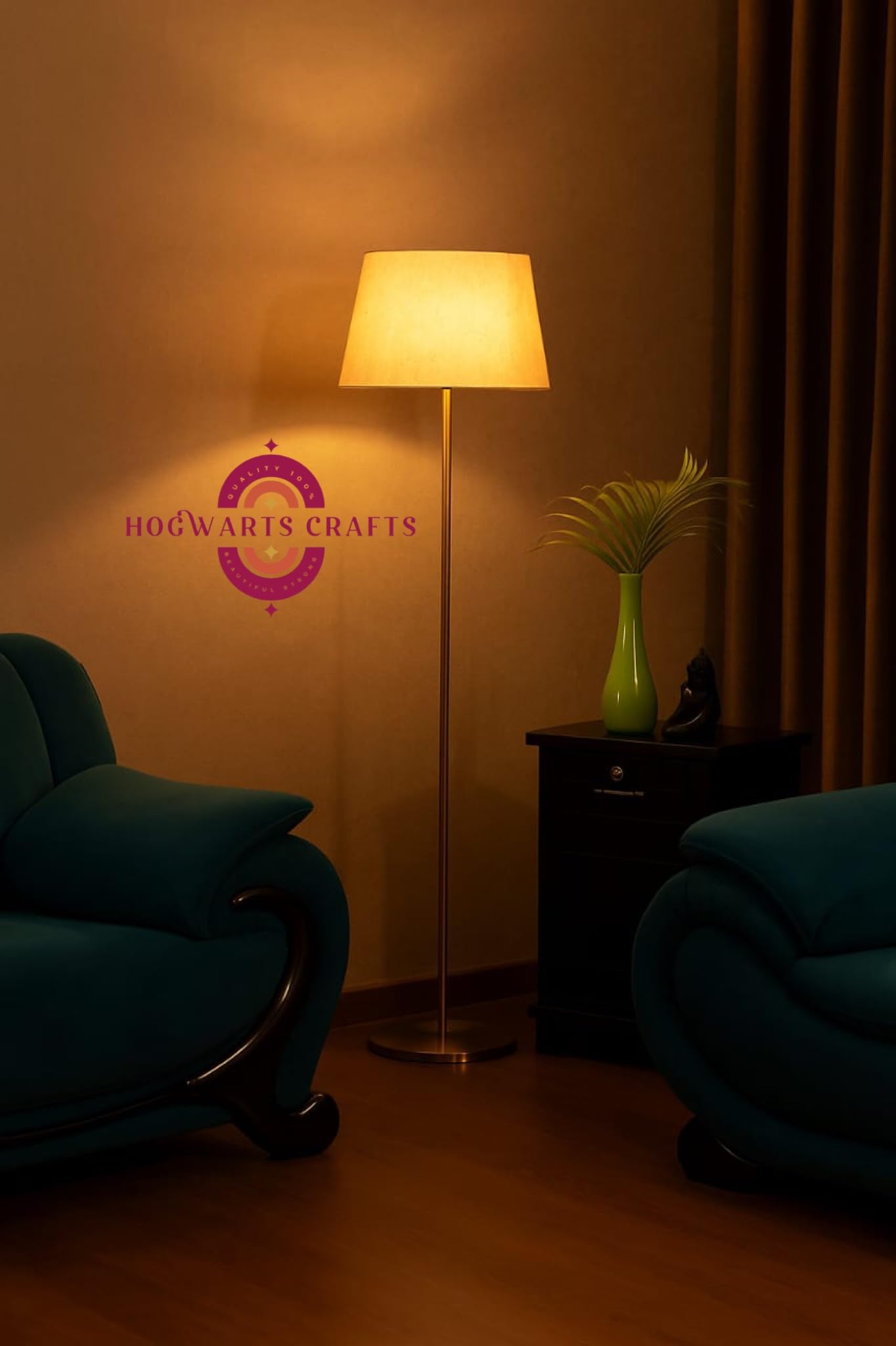 LED Floor Lamp Modern Adjustable Gold Metal 12 Inches 4Ft Height