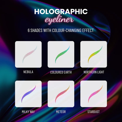 Holographic Shimmery Pencil Eyeliner - Waterproof, Long Lasting, Easy Application