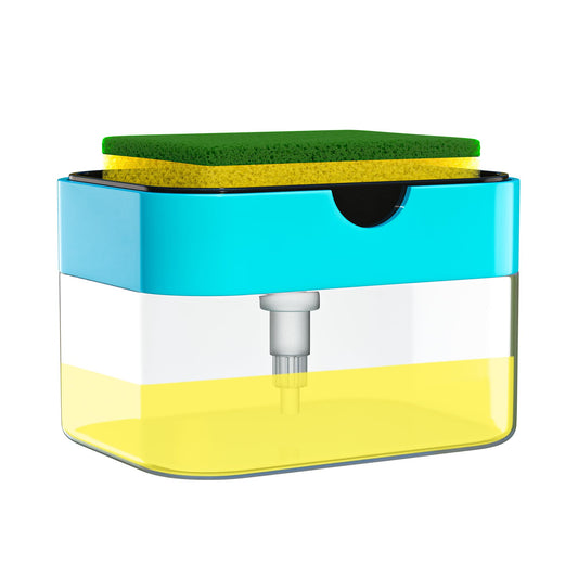 2-in-1 Soap Dispenser with Sponge Holder - 400 ML - Multi-Color