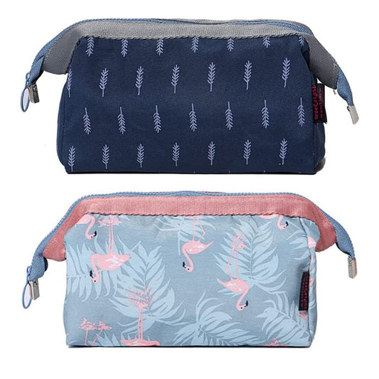 2-Pack 12cm Multicolor Travel Toiletry & Makeup Organizer Bags