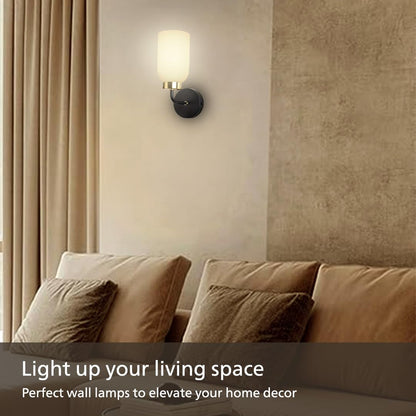 Wall Light Modern Design Black & Brass Finish E27 Compatible 9W Max Size